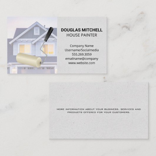 Paint Roller | Zuhause Visitenkarte (Vorne/Hinten)