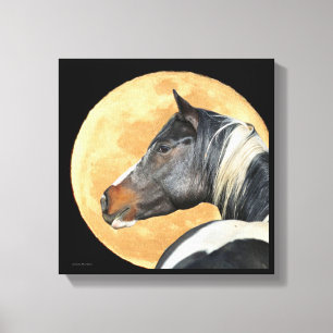 Paint Ross mit Vollmond-Leinwand Printwerbung Leinwanddruck