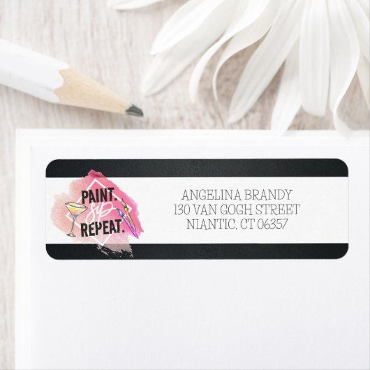 Paint & Sip Chalkboard Bachelorette Rücksendeadres (Insitu)