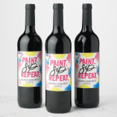 Paint Sip Repeat Bachelorette Gastgeschenk Weinetikett (Flaschen)