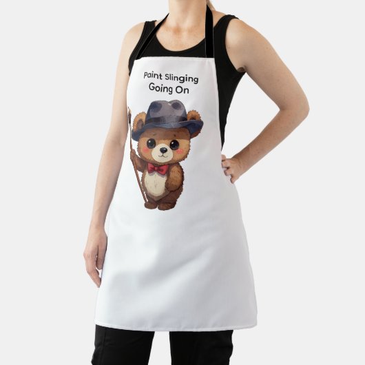 Paint Slinging Going On Cute Teddy Bear Artist Schürze (InSitu)