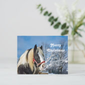 Paint Snow Foto Weihnachten Postkarte (Stehend Vorderseite)