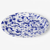 Paint Spatter Blue Pappteller (Schrägansicht)