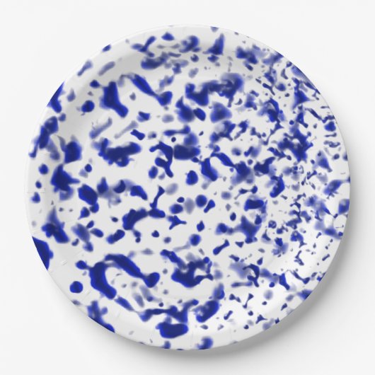 Paint Spatter Blue Pappteller (Vorderseite)