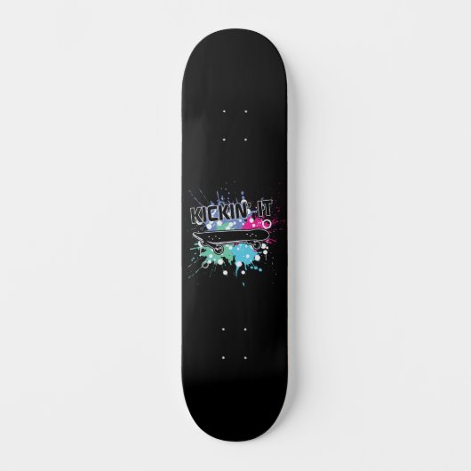 Paint Spatter Kickin It Skateboard (Vorderseite)
