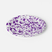 Paint Spatter Lila Pappteller (Schrägansicht)