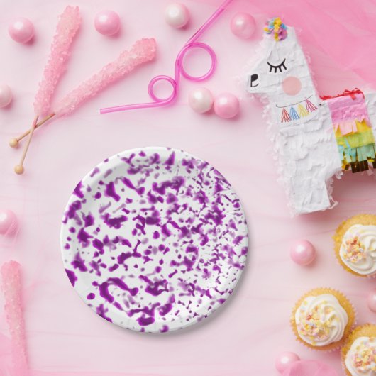 Paint Spatter Pink Pappteller (Party)