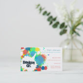 Paint Spatters Künstler Designer Visitenkarte (Stehend Vorderseite)