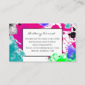 Paint Speckles Rosa und Schwarz Visitenkarte (Rückseite)