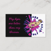 Paint Speckles Rosa und Schwarz Visitenkarte (Vorderseite)