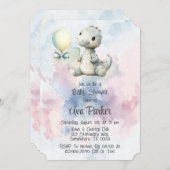 Paint Splash Adorable Dinosaur Babydusche Einladung (Vorne/Hinten)