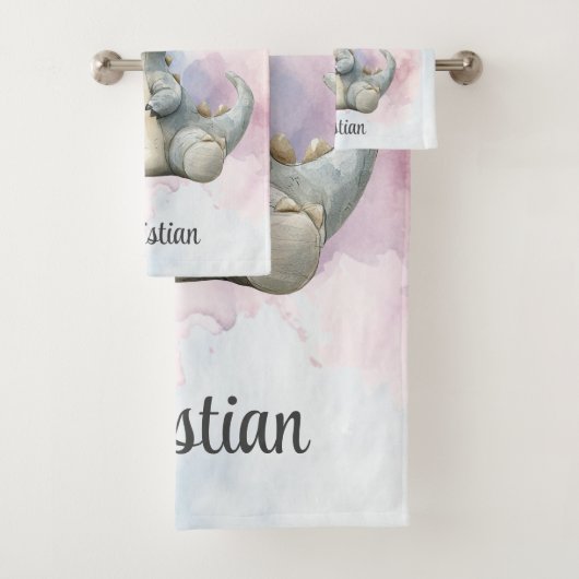 Paint Splash Adorable Dinosaur Babydusche Geschenk Badhandtuch Set (Insitu)