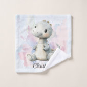 Paint Splash Adorable Dinosaur Babydusche Geschenk Badhandtuch Set (Waschlappen)