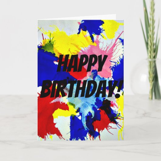 Paint Splash "Alles Gute zum Geburtstag!" Karte (Vorderseite)
