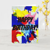 Paint Splash "Alles Gute zum Geburtstag!" Karte (Gelbe Blume)