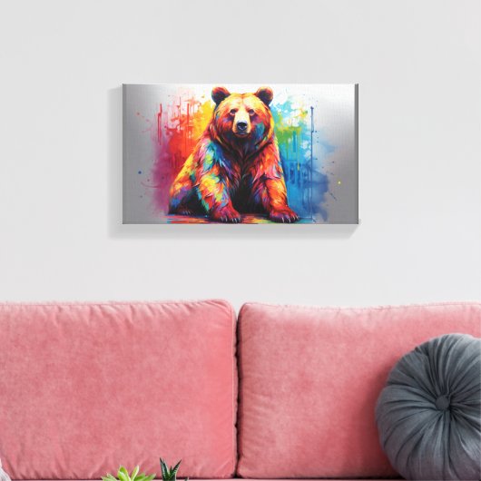 Paint Splash Bear Leinwanddruck (Insitu (Wohnzimmer))