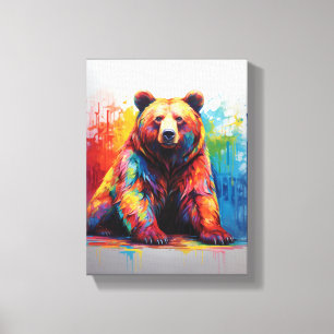 Paint Splash Bear Leinwanddruck