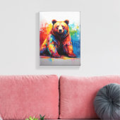 Paint Splash Bear Leinwanddruck (Insitu (Wohnzimmer))