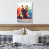 Paint Splash Bear Leinwanddruck (Insitu (Schlafzimmer))