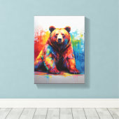Paint Splash Bear Leinwanddruck (Insitu (Holzboden))