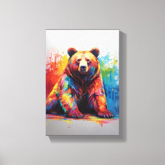 Paint Splash Bear Leinwanddruck (Vorderseite)