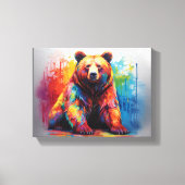 Paint Splash Bear Leinwanddruck (Vorderseite)