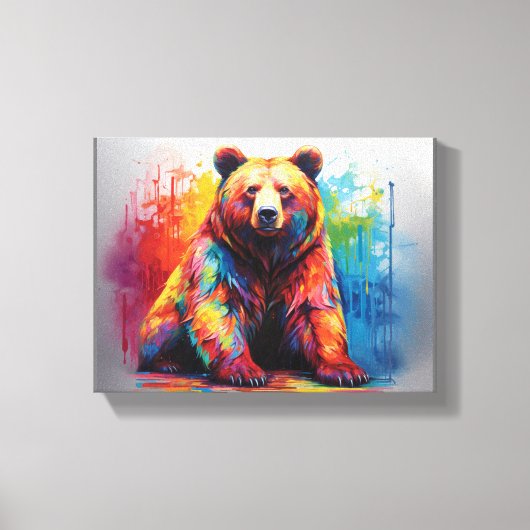 Paint Splash Bear Leinwanddruck (Vorderseite)
