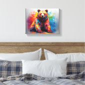 Paint Splash Bear Leinwanddruck (Insitu (Schlafzimmer))