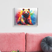 Paint Splash Bear Leinwanddruck (Insitu (Wohnzimmer))