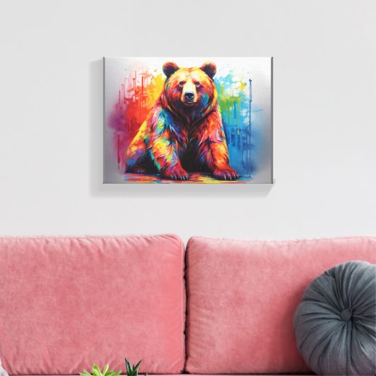 Paint Splash Bear Leinwanddruck (Insitu (Wohnzimmer))