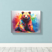 Paint Splash Bear Leinwanddruck (Insitu (Holzboden))