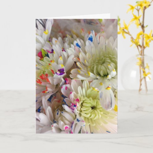 Paint Splash Blume Birthday Framework 7x5 Karte (Gelbe Blume)