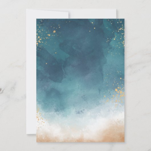 Paint Splash Blumenkreuz Taufe Einladung (Rückseite)