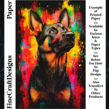 Paint Splash German Shepherd Dog CT2 Craft Papier