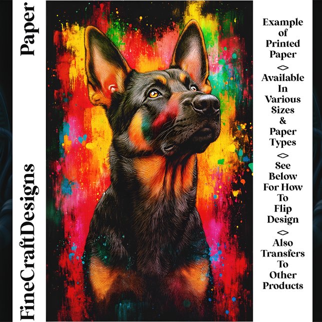 Paint Splash German Shepherd Dog CT2 Craft Papier (Von Creator hochgeladen)