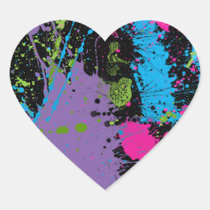 Paint Splash Herz-Aufkleber
