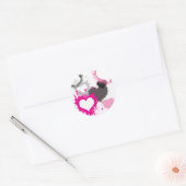 Paint Splash Herz Muster Round Stickers (Umschlag)