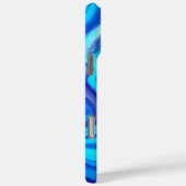 Paint Splash iPhone Case mit blau-weißem Marmor (Rückseite / Rechts)