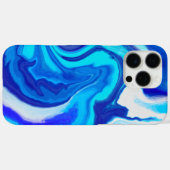 Paint Splash iPhone Case mit blau-weißem Marmor (Rückseite (Horizontal))