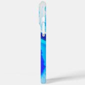 Paint Splash iPhone Case mit blau-weißem Marmor (Rückseite / Links)