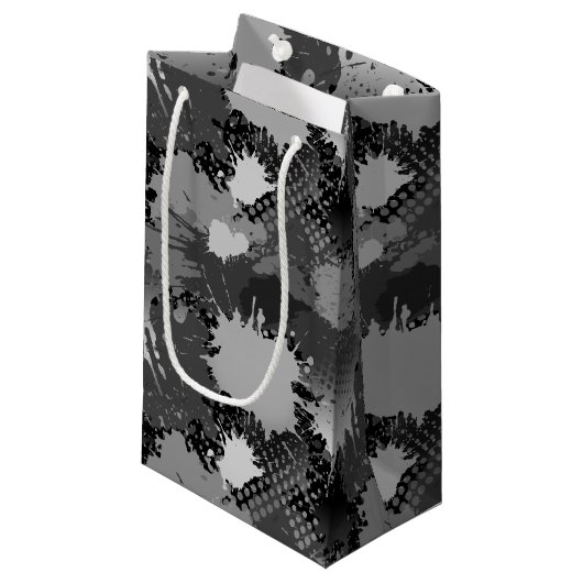 Paint Splash Muster 2 Kleine Geschenktüte (Vorderseite Schrägansicht)