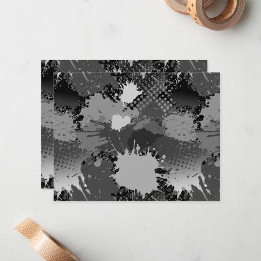 Paint Splash Muster 2 Mitteilungskarte (Vorderseite/Rückseite Beispiel)