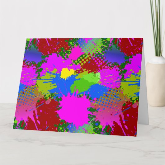 Paint Splash Muster 3 Dankeskarte (Vorderseite)