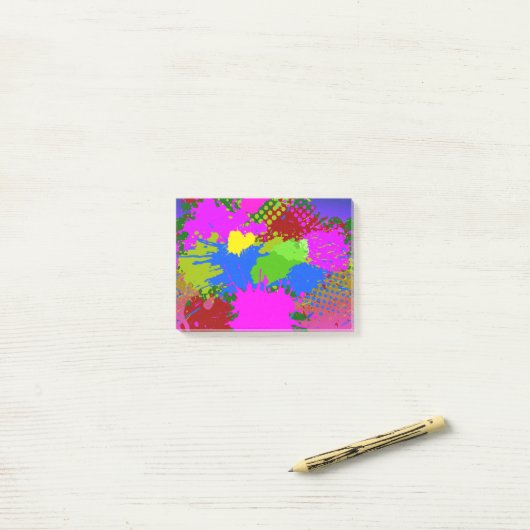 Paint Splash Muster 3 Post-it Klebezettel (Auf Schreibtisch)