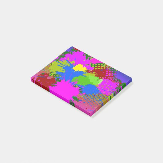 Paint Splash Muster 3 Post-it Klebezettel (angewinkelt)