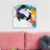 Paint Splash Parrot | Canvas Print Leinwanddruck (Insitu (Wohnzimmer))