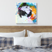 Paint Splash Parrot | Canvas Print Leinwanddruck (Insitu (Schlafzimmer))