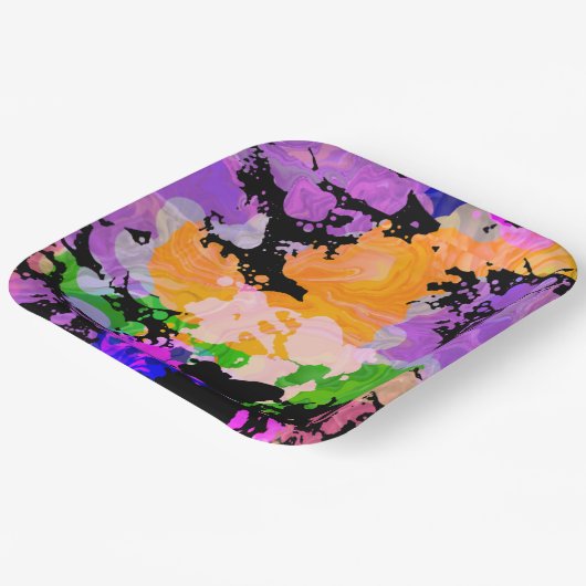 Paint Splash Spritzer Druckplatte Pappteller (Gewinkelt)