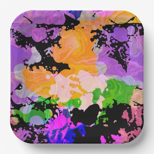 Paint Splash Spritzer Druckplatte Pappteller (Vorderseite)