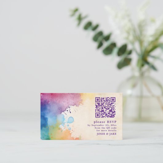 Paint splash UAWG QR Code Enclosure Card Begleitkarte (Stehend Vorderseite)